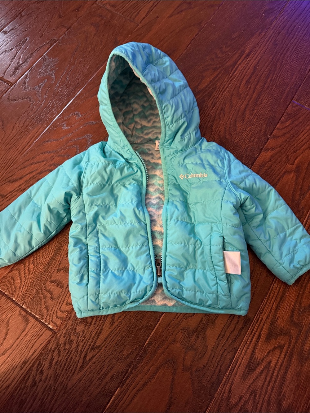 Columbia Kids Teal Hooded Puffer Jacket